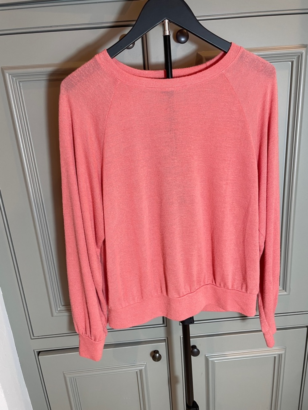 Sanctuary Lightweight Oversized Coral Pink Crewneck Sweater